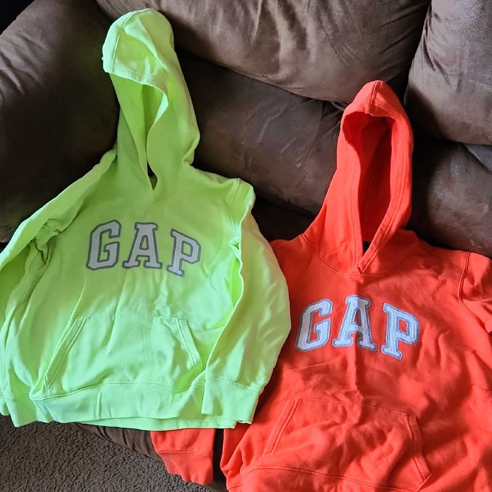 GAP Womens Flourescent Yellow And an Orange Hoodie